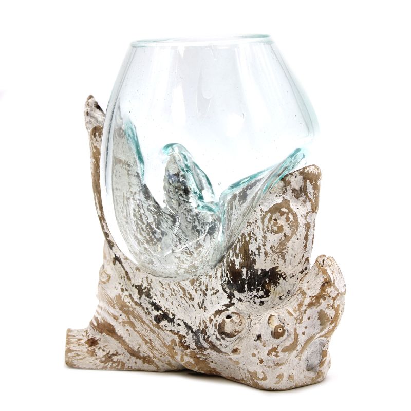 Verre sur Bois Blanchi - Bol Moyen