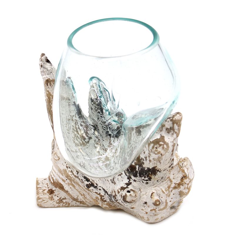 Verre sur Bois Blanchi - Bol Moyen