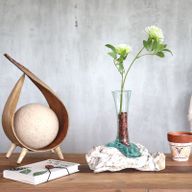 Verre sur Bois Blanchi - Vase - Petit