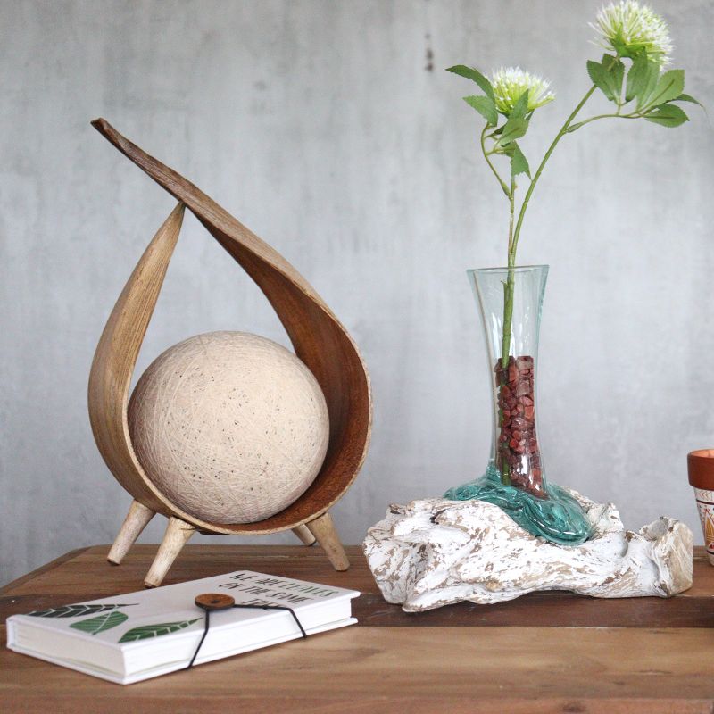 Verre sur Bois Blanchi - Vase - Moyen
