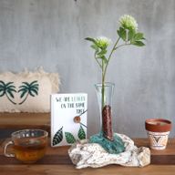 Verre sur Bois Blanchi - Vase - Moyen
