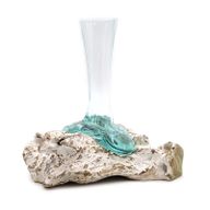 Verre sur Bois Blanchi - Vase - Moyen