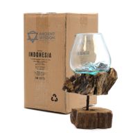 Verre sur Bois avec Support - Bol Moyen