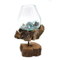 Verre sur Bois avec Support - Bol Moyen