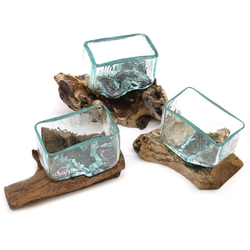 Verre sur Bois avec Support - Petit Bol