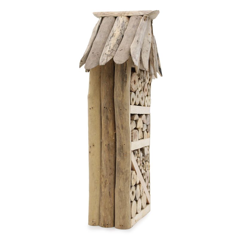 Boîte en hauteur pour abeilles et insectes en bois flotté