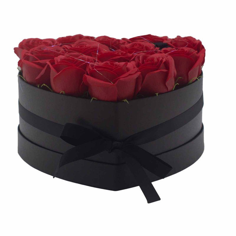 Bouquet Cadeau Fleur de Savon - 13 Roses Rouges - Coeur