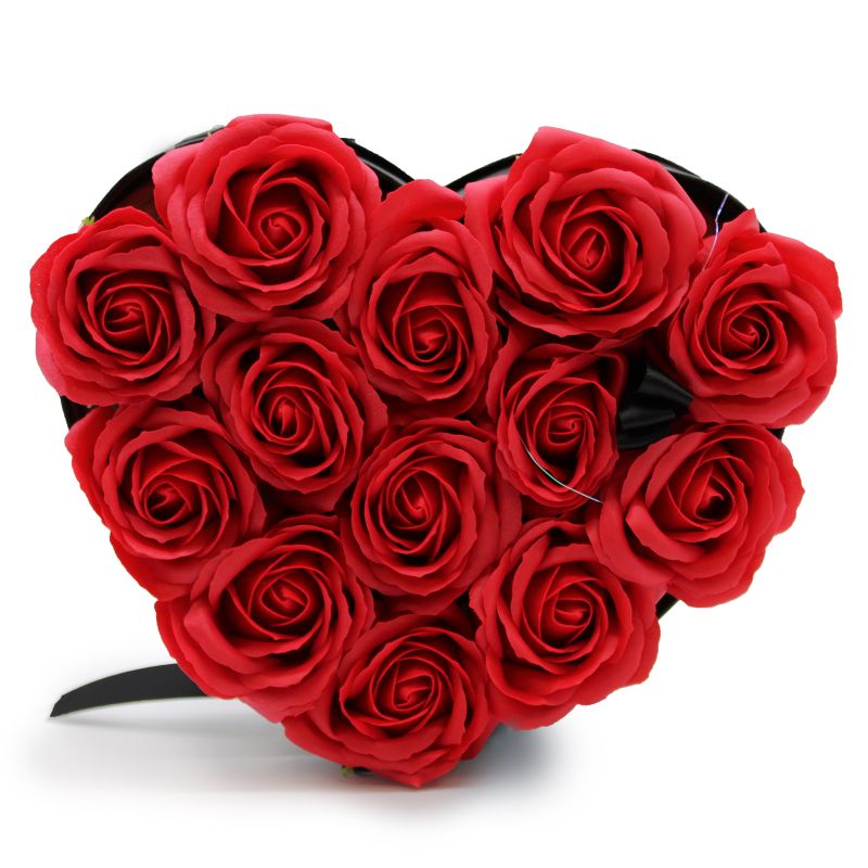 Bouquet Cadeau Fleur de Savon - 13 Roses Rouges - Coeur