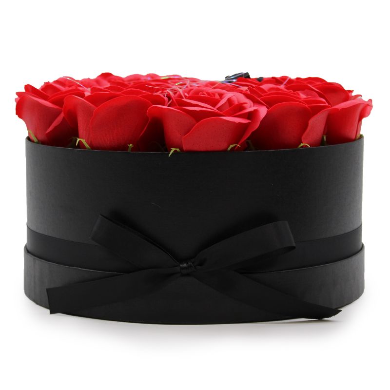 Bouquet Cadeau Fleur de Savon - 14 Roses Rouges - Rond