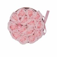 Bouquet Cadeau Fleur de Savon - 14 Roses Roses - Rond