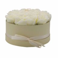 Bouquet Cadeau Fleur de Savon - 14 Roses Crème - Rond