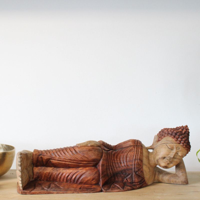 Statue de Bouddha Sculptée à la Main - 50cm - Endormi