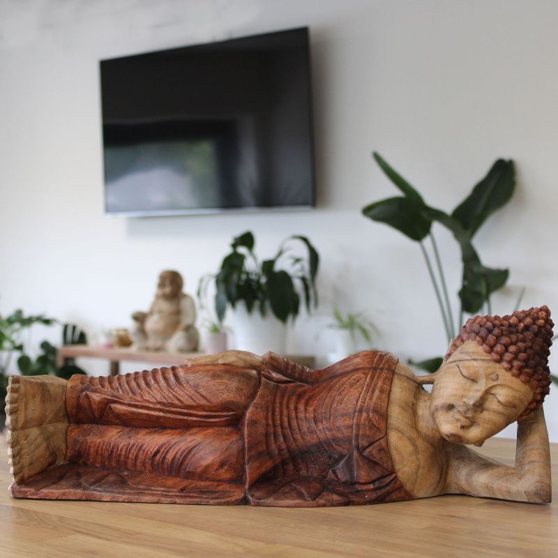 Statue de Bouddha Sculptée à la Main - 50cm - Endormi