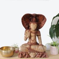 Statue de Bouddha Sculptée à la Main - Shiva avec Cobra - 50cm