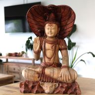 Statue de Bouddha Sculptée à la Main - Shiva avec Cobra - 50cm