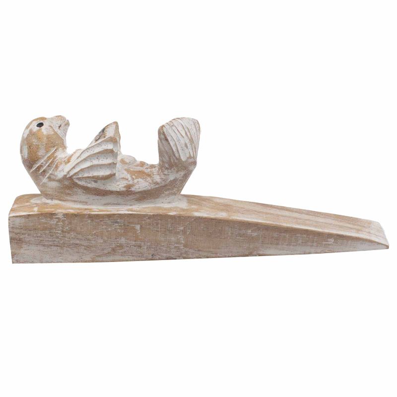 Arrêt de porte sculpté à la main - Bébé Phoque