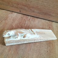 Arrêt de porte sculpté à la main - Lézard