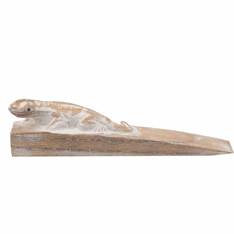 Arrêt de porte sculpté à la main - Lézard