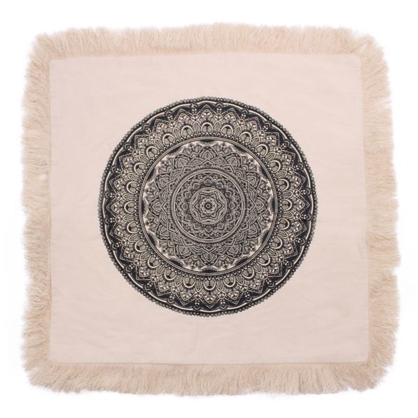 Housses de coussin mandala traditionnelles - 60 × 60 cm - noir