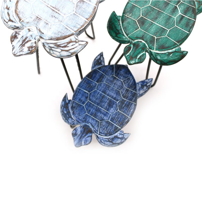 Ensemble de 3 Supports pour Plantes en Bois Albasia - Tortues