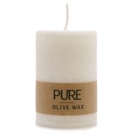Bougies Pot Pure Cire d'Olive 90x60 - Blanc