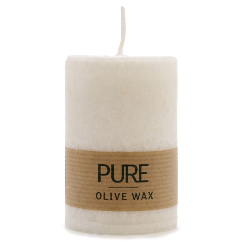 Bougies Pot Pure Cire d'Olive 90x60 - Blanc