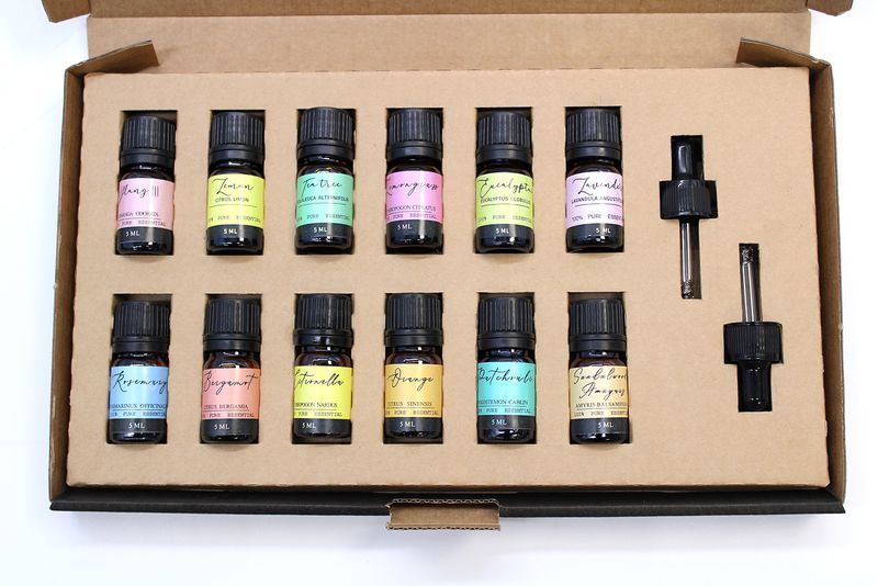 Ensemble d'huiles essentielles d'aromathérapie - Le Top 12