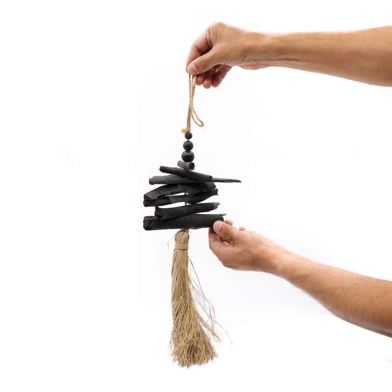Pompon en Bois Flotté à suspendre 42 cm