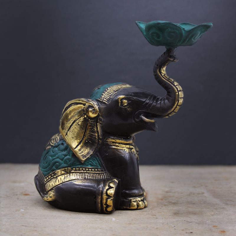 Moyenne Bougie Éléphant / Porte-Encens