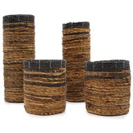 Ensemble en feuille de bananier - 2 vases et 2 bacs