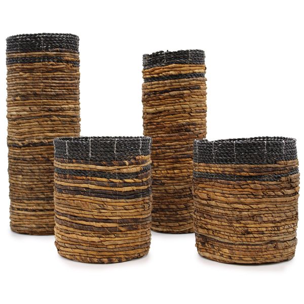 Ensemble en feuille de bananier - 2 vases et 2 bacs