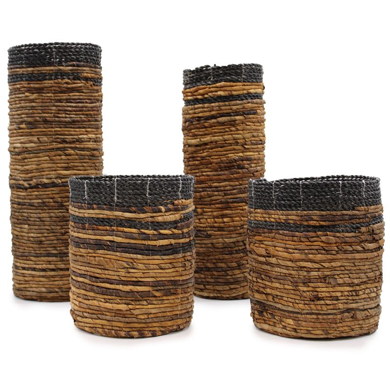 Ensemble en feuille de bananier - 2 vases et 2 bacs