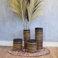 Ensemble en feuille de bananier - 2 vases et 2 bacs
