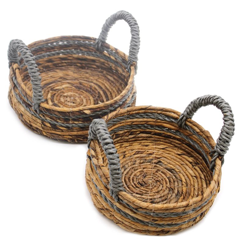 Panier en Feuille de bananier et panier raphia Abu-abu - Lot de 2