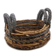 Panier en Feuille de bananier et panier raphia Abu-abu - Lot de 2