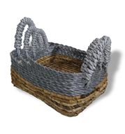 Panier carré en feuille de bananier et raphia Abu-Abu - Ensemble de 3