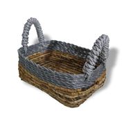 Panier carré en feuille de bananier et raphia Abu-Abu - Ensemble de 3