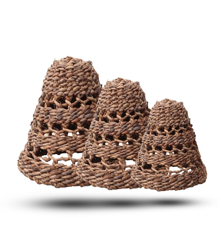Abat-jour en feuille de bananier naturel - Lot de 3