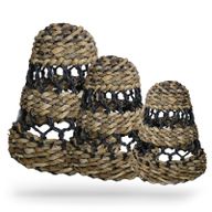 Abat-jour en feuille de bananier naturel et raphia Hitam - Lot de 3