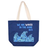 Sac en coton imprimé - We are Waves - Gris, Bleu et Naturel