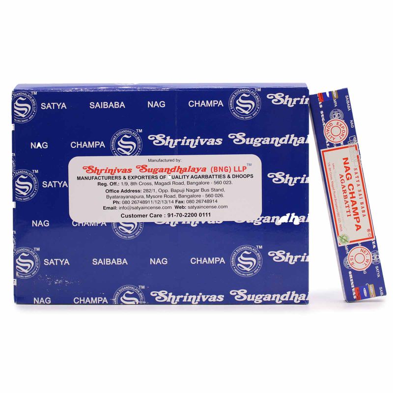 Pack - Encens Satya Nagchampa 15 Gms dans une Boîte de Présentation