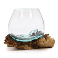 Verre  Moulé sur bois parasite rare