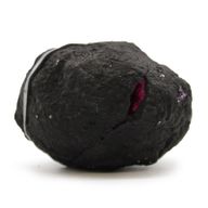 Géodes de calsite colorées - Roche noire - Rouge foncé