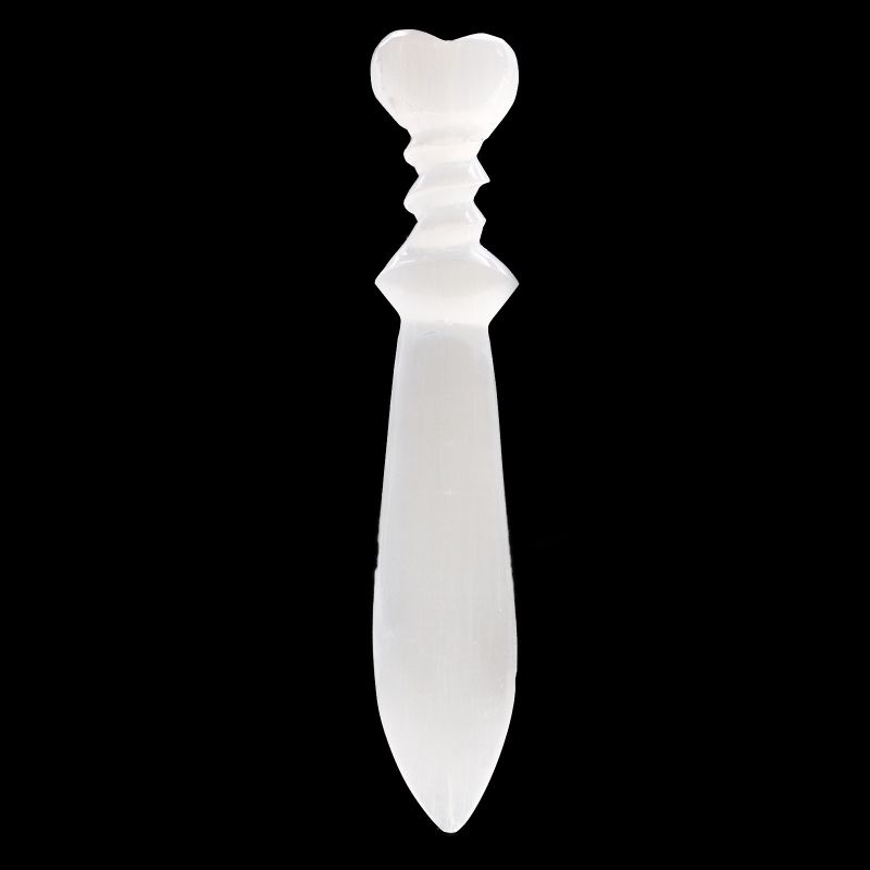 Couteau Rituel Sélénite Lrg - Spirale (25cm)