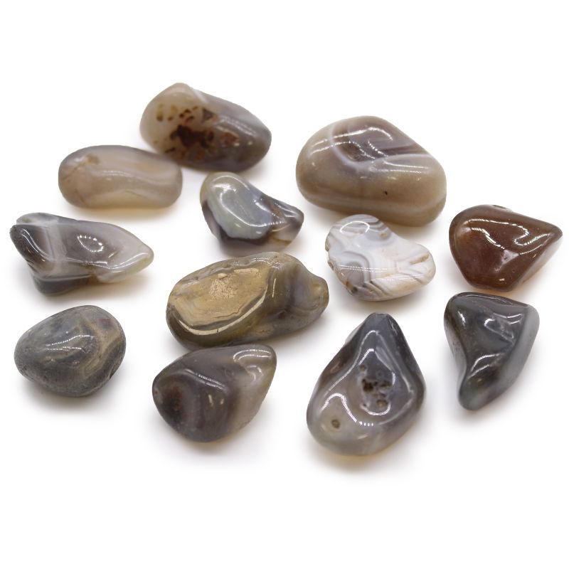 Pierres roulées Africaines moyennes - Agate grise - Botswana