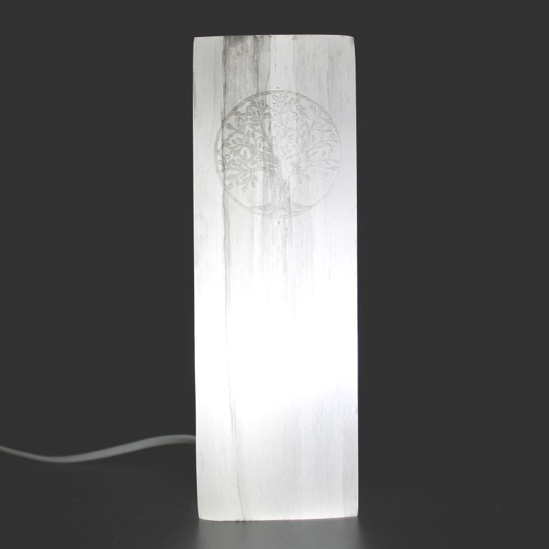 Lampe Bloc Sélénite 25cm - Arbre de Vie