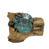 Porte-bougie en Verre Fondu sur Bois