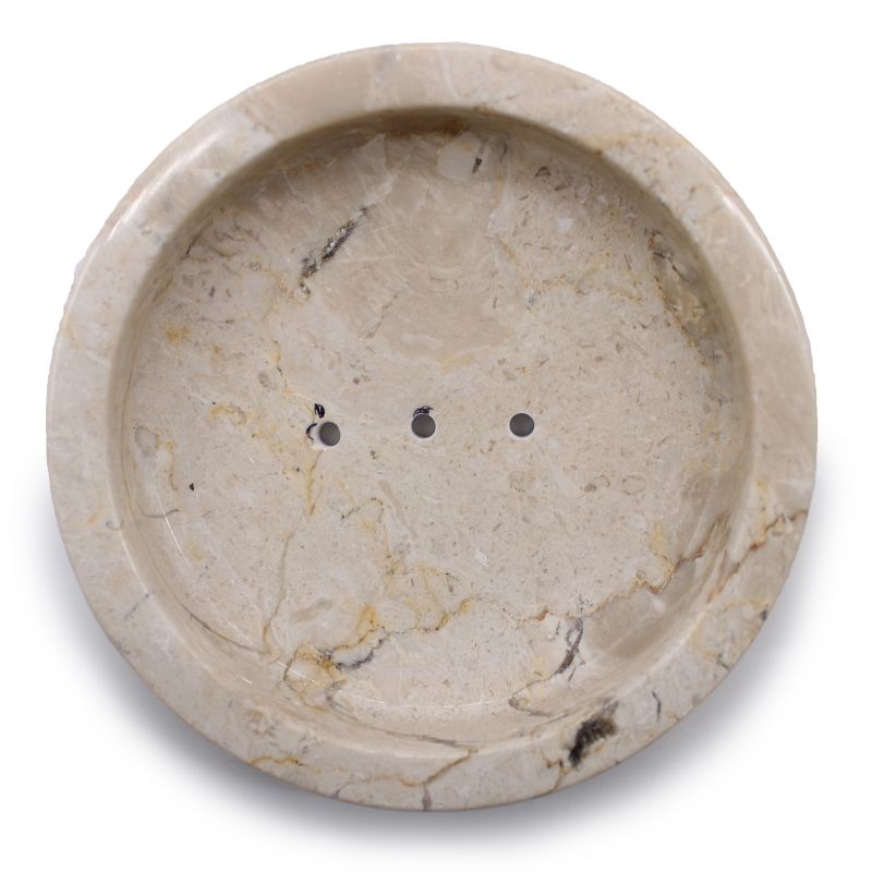Porte-savon Rond Miel Plat Marbre