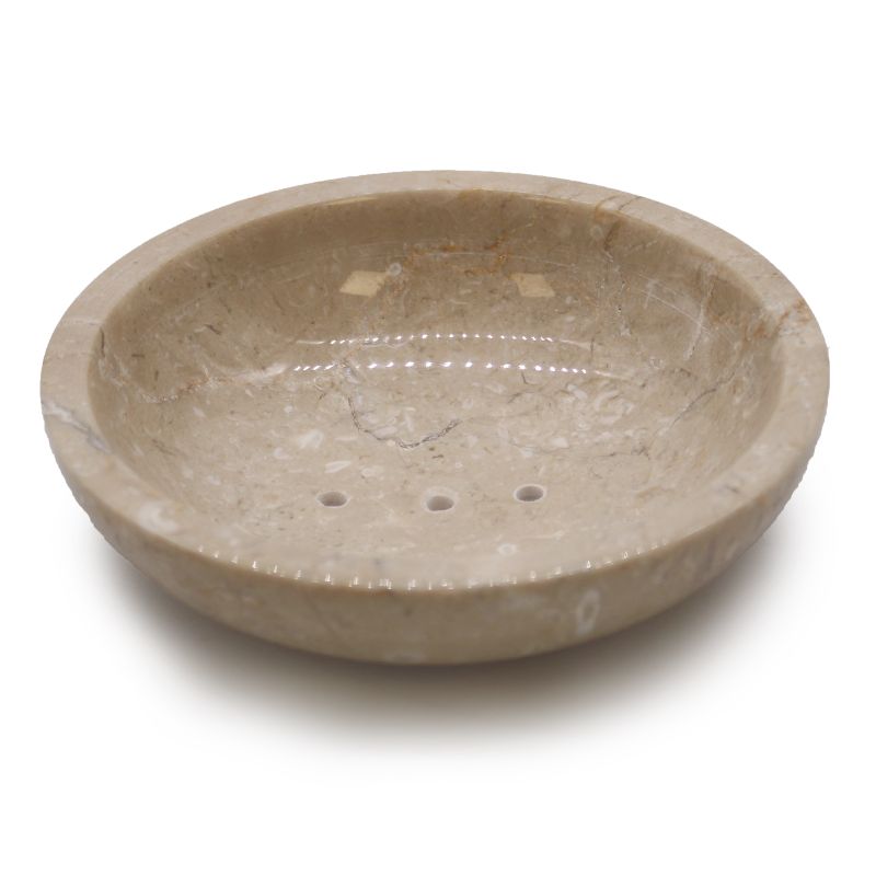 Porte-savon Rond Miel Marbre