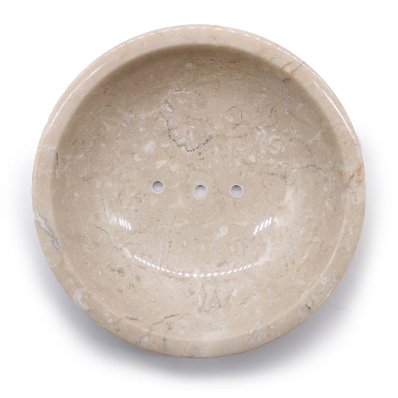 Porte-savon Rond Miel Marbre